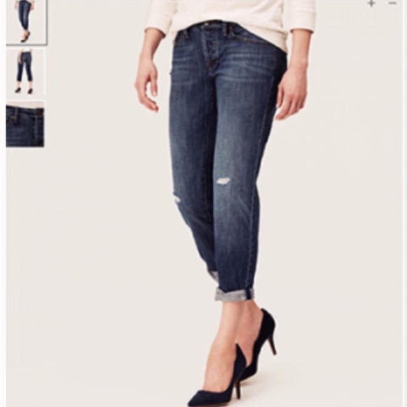 LOFT Denim - EUC Ann Taylor LOFT Boyfriend Distressed Jeans 0